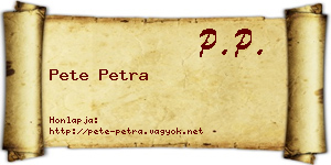 Pete Petra névjegykártya