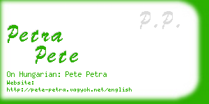 petra pete business card